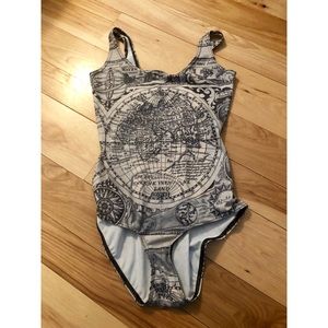 BlackMilk Ancient Maps Swimsuit - Limited Sz Med